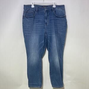 Judy Blue Jeans Womens Plus 22W Blue Distressed Slim Fit Stretchy Pockets